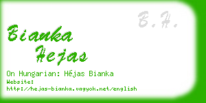 bianka hejas business card